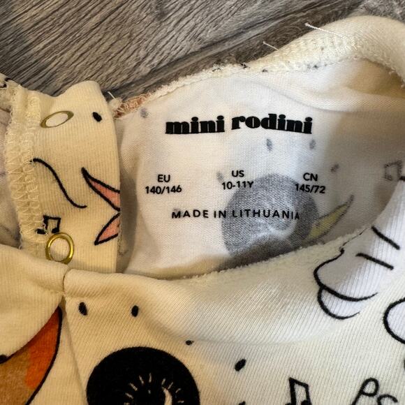 Girls Mini Rodini Bird Watching Puff Sleeve Dress 10-11Y - Picture 2 of 5